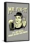 Mr. Fix-It I Will Get To It After This Beer Funny Retro Poster-Retrospoofs-Framed Stretched Canvas