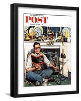 "Mr. Fix-It" Saturday Evening Post Cover, January 14, 1956-Stevan Dohanos-Framed Giclee Print