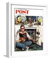 "Mr. Fix-It" Saturday Evening Post Cover, January 14, 1956-Stevan Dohanos-Framed Giclee Print