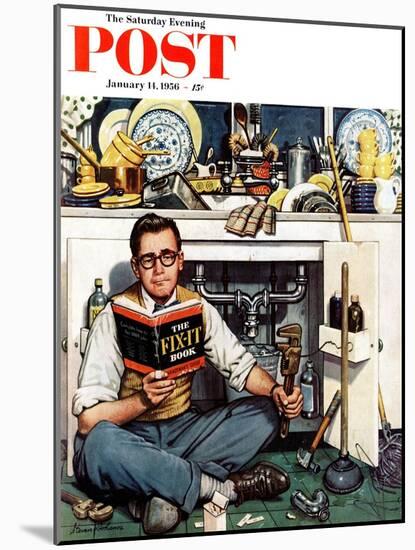 "Mr. Fix-It" Saturday Evening Post Cover, January 14, 1956-Stevan Dohanos-Mounted Giclee Print