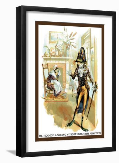 Mr. Frog Goes A-Wooing-null-Framed Art Print