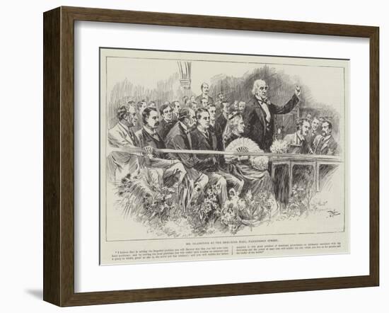 Mr Gladstone at the Memorial Hall, Farringdon Street-null-Framed Giclee Print