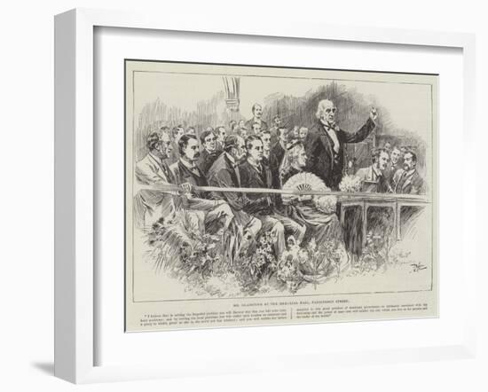 Mr Gladstone at the Memorial Hall, Farringdon Street-null-Framed Giclee Print