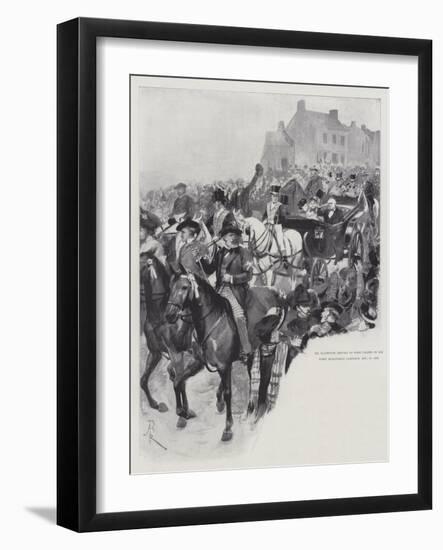 Mr Gladstone Driving to West Calder on His First Midlothian Campaign, 27 November 1879-Amedee Forestier-Framed Giclee Print