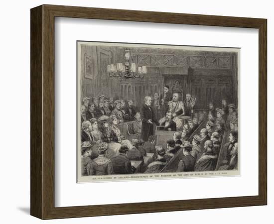 Mr Gladstone in Iraland, Presentation of the Freedom of the City of Dublin at the City Hall-George Goodwin Kilburne-Framed Giclee Print