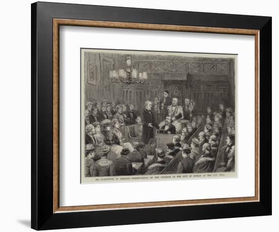 Mr Gladstone in Iraland, Presentation of the Freedom of the City of Dublin at the City Hall-George Goodwin Kilburne-Framed Giclee Print