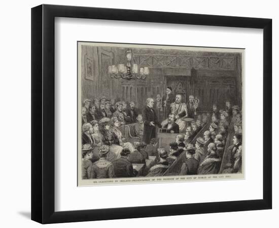 Mr Gladstone in Iraland, Presentation of the Freedom of the City of Dublin at the City Hall-George Goodwin Kilburne-Framed Giclee Print