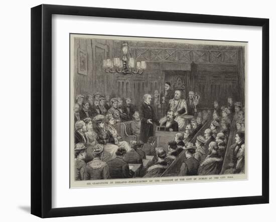 Mr Gladstone in Iraland, Presentation of the Freedom of the City of Dublin at the City Hall-George Goodwin Kilburne-Framed Giclee Print