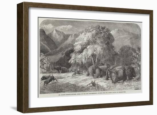 Mr Gordon Cumming's Lecture, Riding Out the Best Ivory-Elephant, Shooting from the Saddle-Harrison William Weir-Framed Giclee Print