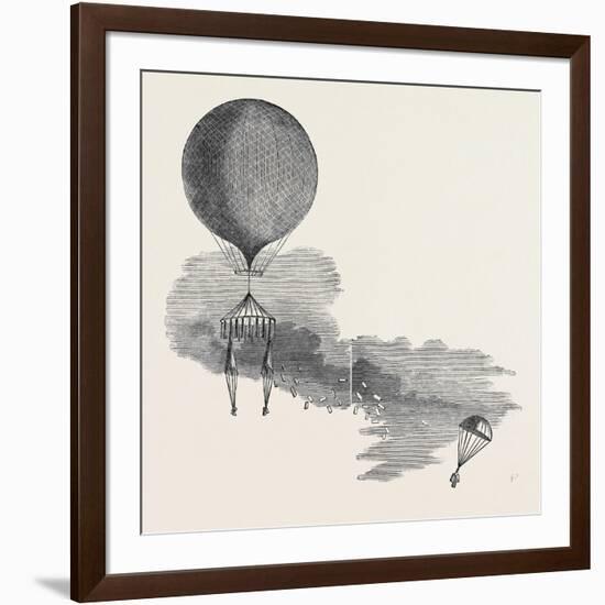 Mr. Green's Signal Balloon, Dispatches, and Parachute, for the Arctic Expedition-null-Framed Giclee Print