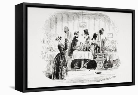 Mr. Guppy's Entertainment, Illustration from 'Bleak House' by Charles Dickens-Hablot Knight Browne-Framed Stretched Canvas