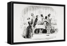 Mr. Guppy's Entertainment, Illustration from 'Bleak House' by Charles Dickens-Hablot Knight Browne-Framed Stretched Canvas