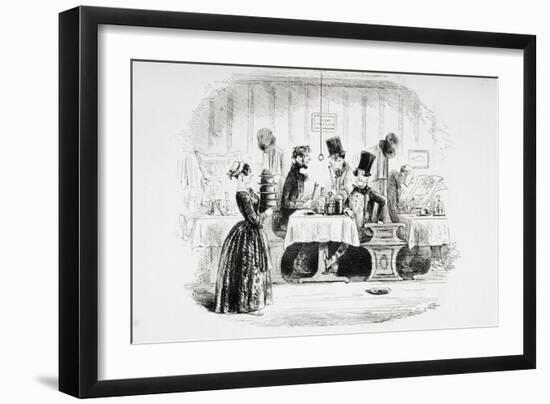 Mr. Guppy's Entertainment, Illustration from 'Bleak House' by Charles Dickens-Hablot Knight Browne-Framed Giclee Print