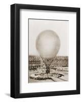 Mr. Henry Giffard's Balloon at the Tuilleries, 1878-null-Framed Art Print