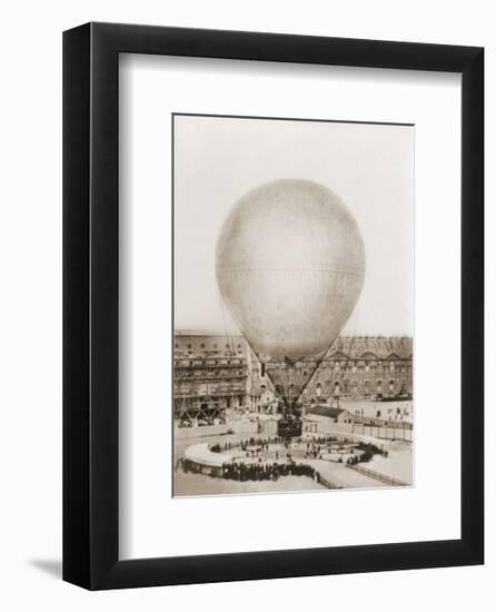 Mr. Henry Giffard's Balloon at the Tuilleries, 1878-null-Framed Art Print