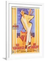 Mr. Hulot's Holiday, French Movie Poster, 1953-null-Framed Premium Giclee Print