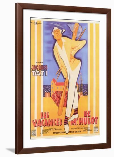 Mr. Hulot's Holiday, French Movie Poster, 1953-null-Framed Premium Giclee Print