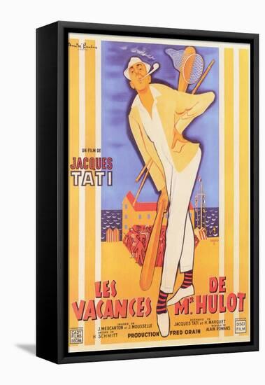 Mr. Hulot's Holiday, French Movie Poster, 1953-null-Framed Stretched Canvas