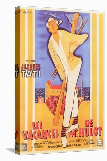 Mr. Hulot's Holiday, French Movie Poster, 1953-null-Stretched Canvas