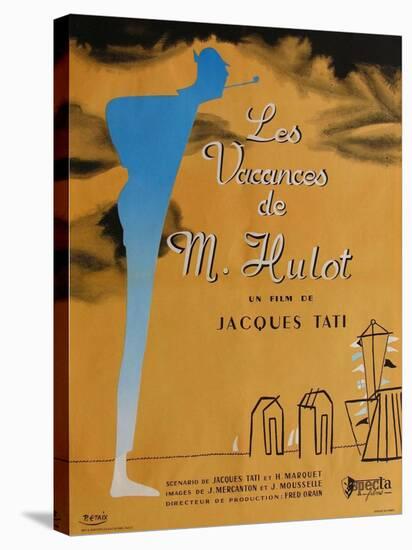 Mr. Hulot's Holiday, French Movie Poster, 1953-null-Stretched Canvas