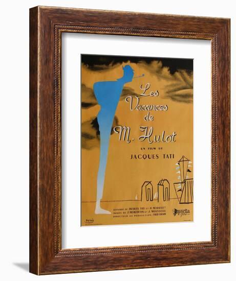 Mr. Hulot's Holiday, French Movie Poster, 1953-null-Framed Art Print