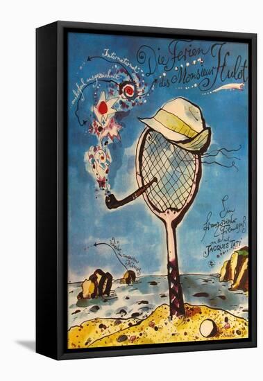 Mr. Hulot's Holiday, German Movie Poster, 1953-null-Framed Stretched Canvas