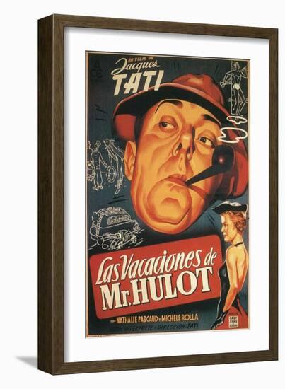 Mr. Hulot's Holiday, Spanish Movie Poster, 1953-null-Framed Art Print