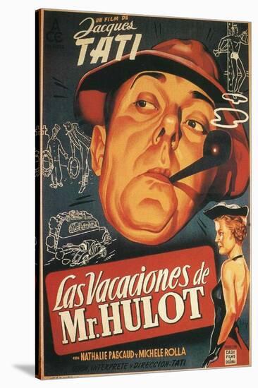 Mr. Hulot's Holiday, Spanish Movie Poster, 1953-null-Stretched Canvas