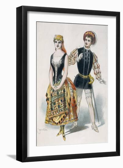 Mr Ibos and Mlle Richard as Duke of Mantua and Maddalena in Opera Rigoletto-Giuseppe Verdi-Framed Giclee Print