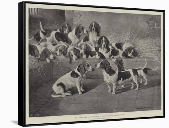 Mr J Moss's Pack of Basset-Hounds at Bishops Waltham, Near Winchester-Valentine Thomas Garland-Framed Stretched Canvas
