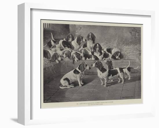 Mr J Moss's Pack of Basset-Hounds at Bishops Waltham, Near Winchester-Valentine Thomas Garland-Framed Giclee Print