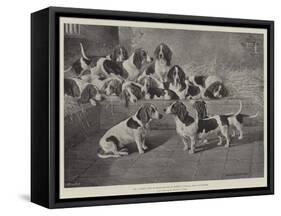 Mr J Moss's Pack of Basset-Hounds at Bishops Waltham, Near Winchester-Valentine Thomas Garland-Framed Stretched Canvas