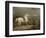 Mr. Johnstone King's Grey Shooting Pony Waiting with a Groom on a Scottish Moor, 1835-Thomas Woodward-Framed Giclee Print