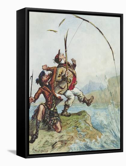 Mr Lovejoy's Holiday Trip to the Highlands Salmon Trout Fishing, from a Series of Eight-Ernest Henry Griset-Framed Stretched Canvas