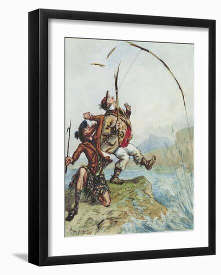 Mr Lovejoy's Holiday Trip to the Highlands Salmon Trout Fishing, from a Series of Eight-Ernest Henry Griset-Framed Giclee Print