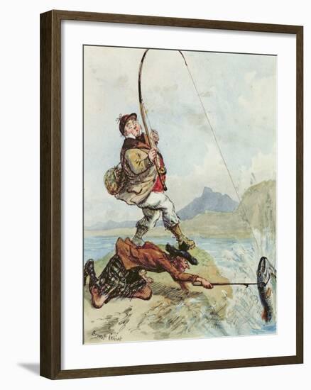 Mr Lovejoy's Holiday Trip to the Highlands Salmon Trout Fishing, from a Series of Eight-Ernest Henry Griset-Framed Giclee Print