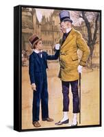 Mr Micawber and David Copperfield-English School-Framed Stretched Canvas