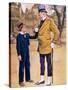 Mr Micawber and David Copperfield-English School-Stretched Canvas
