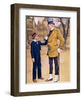 Mr Micawber and David Copperfield-English School-Framed Giclee Print