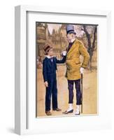 Mr Micawber and David Copperfield-English School-Framed Giclee Print