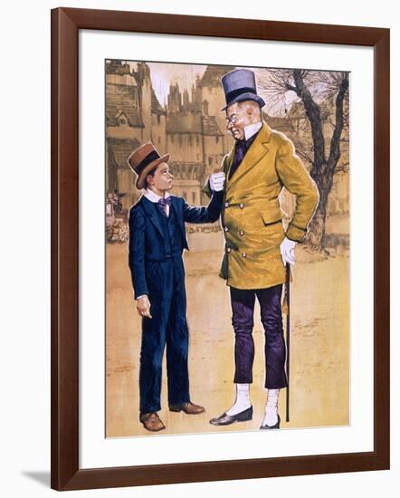 Mr Micawber and David Copperfield-English School-Framed Giclee Print