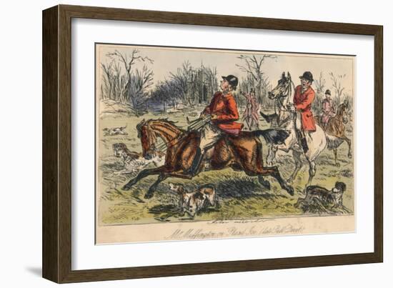 Mr Muffington on Placid Joe (Late Pull Devil), 1865-John Leech-Framed Giclee Print