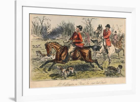 Mr Muffington on Placid Joe (Late Pull Devil), 1865-John Leech-Framed Giclee Print