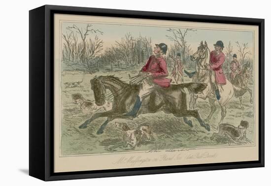 Mr Muffington on "Placid Joe" Late Pull Devil-John Leech-Framed Stretched Canvas