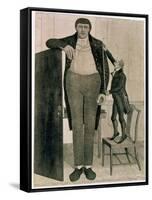 Mr O'Brien, the Irish Giant, the Tallest Man in the known World Being Near Nine Feet High, 1803-John Kay-Framed Stretched Canvas