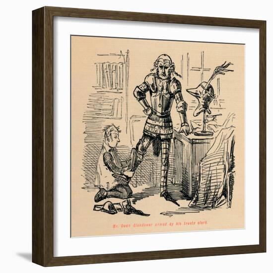 'Mr. Owen Glendower armed by his trusty clerk', c1860, (c1860)-John Leech-Framed Giclee Print