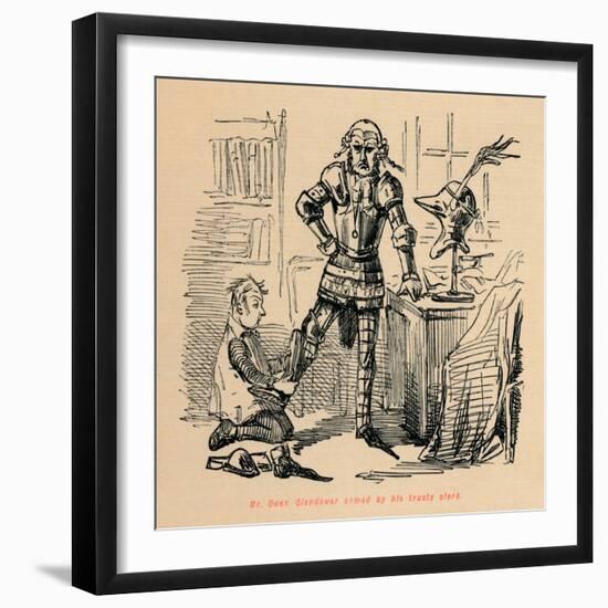 'Mr. Owen Glendower armed by his trusty clerk', c1860, (c1860)-John Leech-Framed Giclee Print