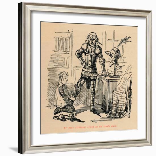 'Mr. Owen Glendower armed by his trusty clerk', c1860, (c1860)-John Leech-Framed Giclee Print