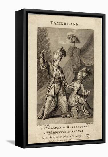 Mr Palmer as Bajazet and Miss Hopkins as Selima in Tamerlane by Nicholas Rowe-null-Framed Stretched Canvas