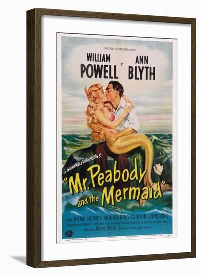 Mr. Peabody and the Mermaid, from Left: Ann Blyth, William Powell, 1948-null-Framed Art Print